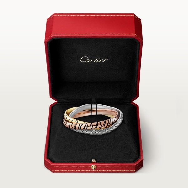Trinity bracelet, lacquer, diamonds Yellow gold, rose gold, white gold, lacquer, diamonds