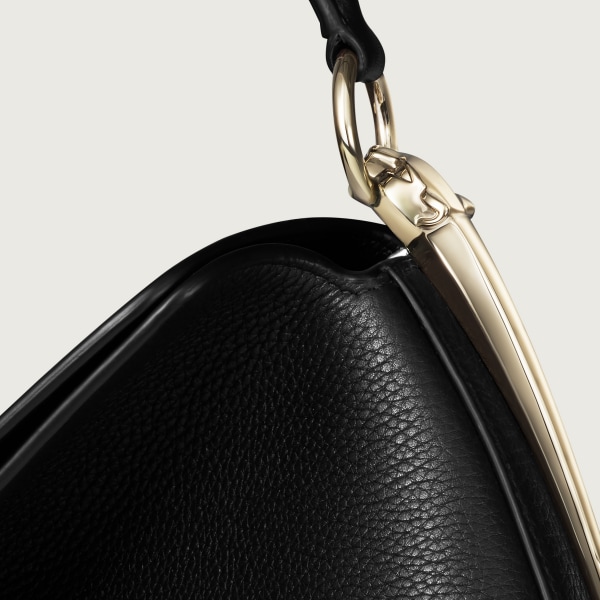 Medium model hobo bag, Panthère Double Grained black calfskin