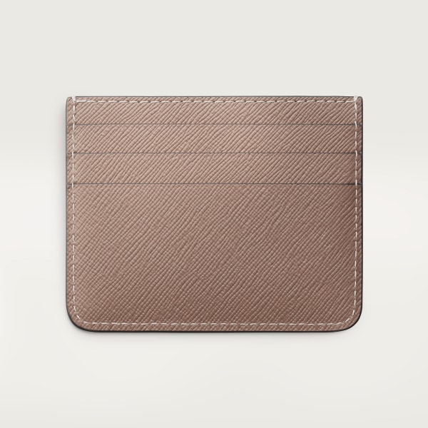 Simple Card Holder, C de Cartier Clay-coloured textured calfskin, golden finish