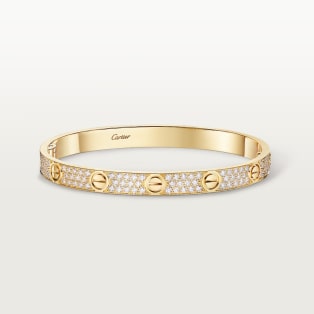 <span class='lovefont'>A </span> bracelet, classic model, paved Yellow gold, diamonds
