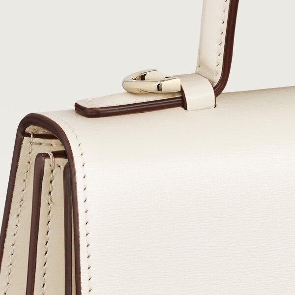 Small bag, Panthère C Salt white calfskin, golden finish