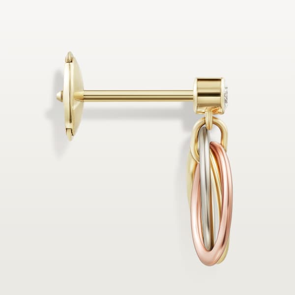 Trinity earrings, brilliant-cut diamonds  White gold, yellow gold, rose gold, diamonds
