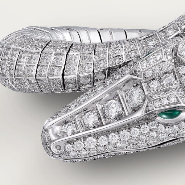 Faune et Flore de Cartier bracelet, paved White gold, emeralds, diamonds