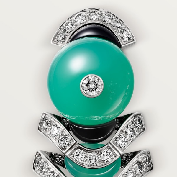 Geometry & Contrast Earrings White gold, chrysoprase, onyx, diamonds