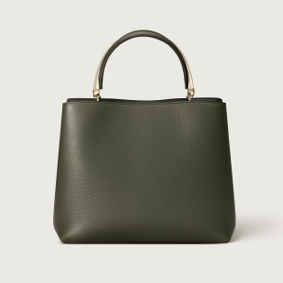 Bag, Panthère Green tea grained calfskin, golden finish