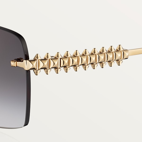 Clash de Cartier Sunglasses Smooth golden-finish metal, grey lenses