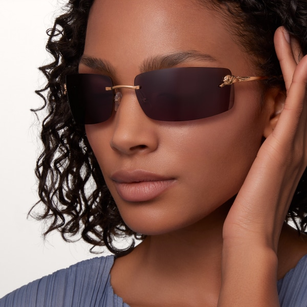 Panthère de Cartier, Sunglasses Smooth golden-finish metal, grey lenses