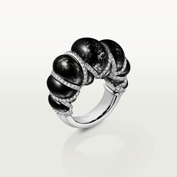 Cartier Libre Tressage ring, metaquartzite, diamonds Platinum 950/1000, metaquartzites