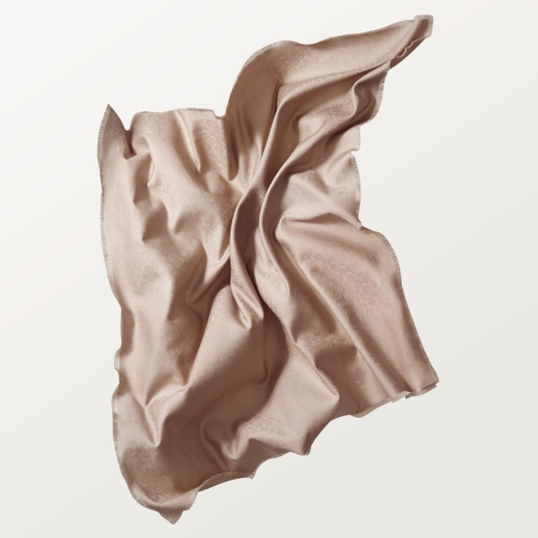 Panthère Graphique shawl Beige cashmere, wool and silk.