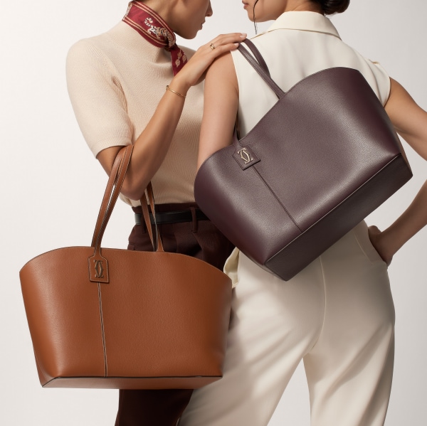  Tote bag, C de Cartier Caramel grained calfskin, golden finish