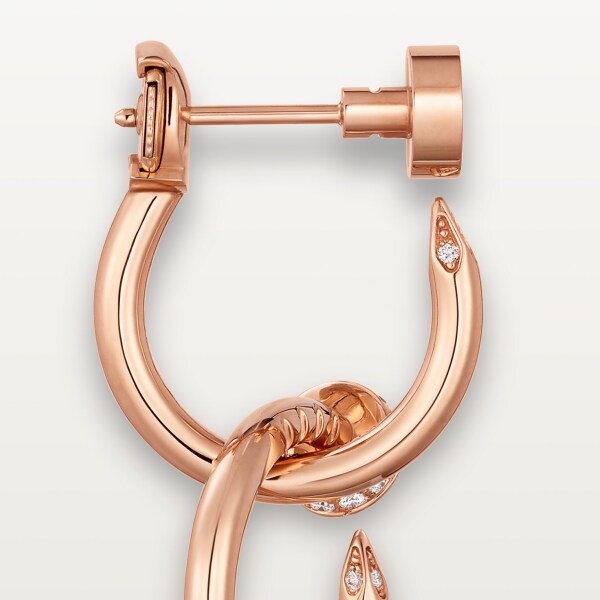 Juste un Clou earrings , double, diamonds Rose gold, diamonds