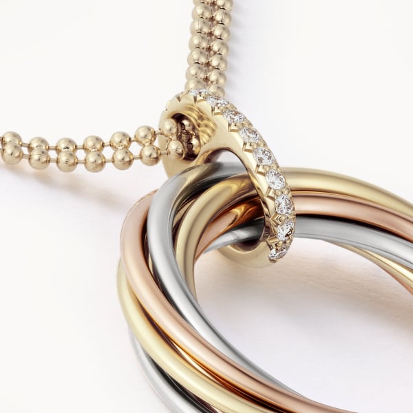 Trinity necklace, seven rows, diamonds White gold, yellow gold, rose gold