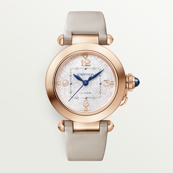 CRWGPA0027 Pasha de Cartier watch 35 mm automatic movement rose gold interchangeable leather straps Cartier
