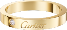 C de Cartier wedding ring, 3 mm width, 1 diamond Yellow gold, diamond