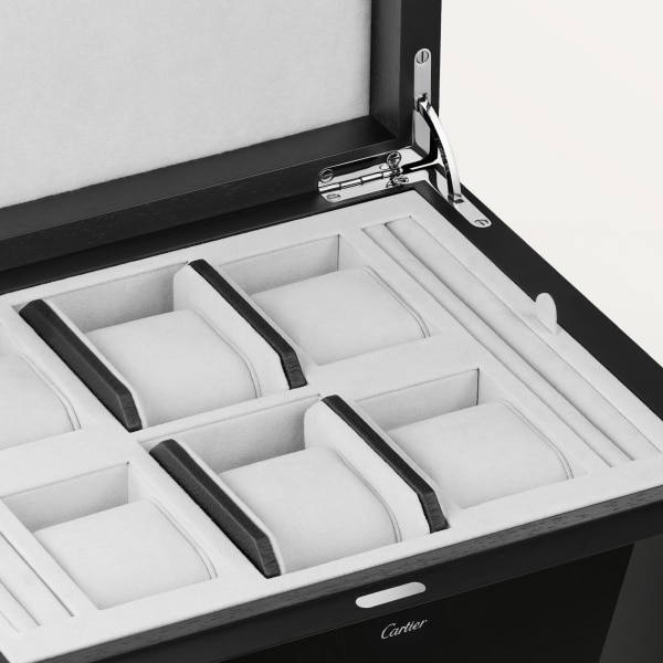 Santos de Cartier six watch and cufflink box Lacquered wood