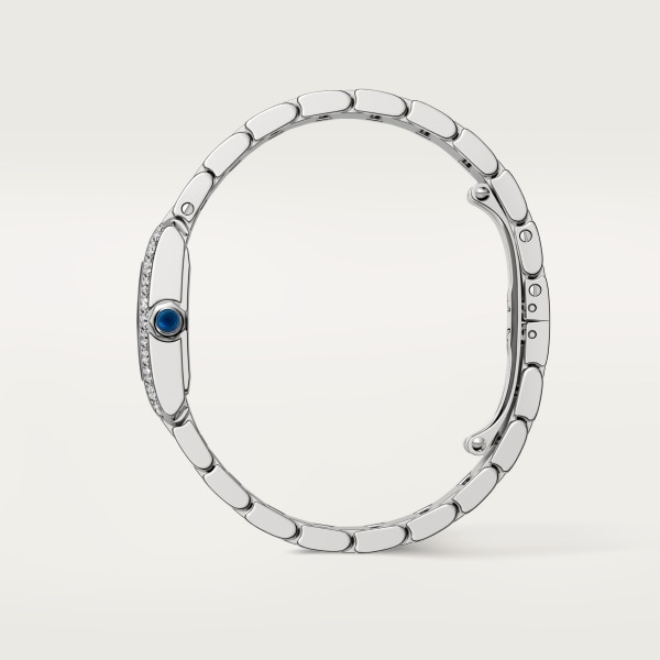 Tank Française watch Small model, quartz movement, steel, diamonds