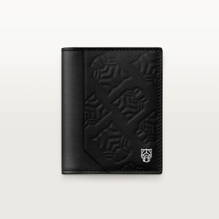 4 credit card holder, Panthère de Cartier Black embossed calfskin, palladium finish