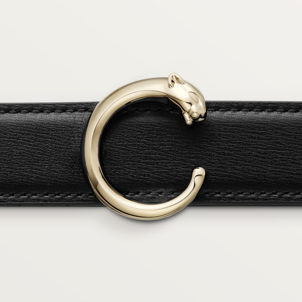 Belt, Panthère de Cartier, Size M (85 cm) Black cowhide, golden-finish buckle