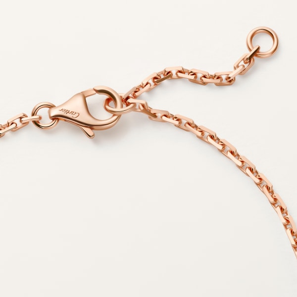 Love bracelet, on chain, semi-paved Rose gold, diamonds