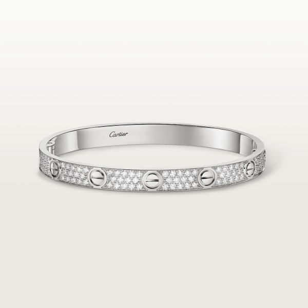 Love bracelet, classic model, paved White gold, diamonds