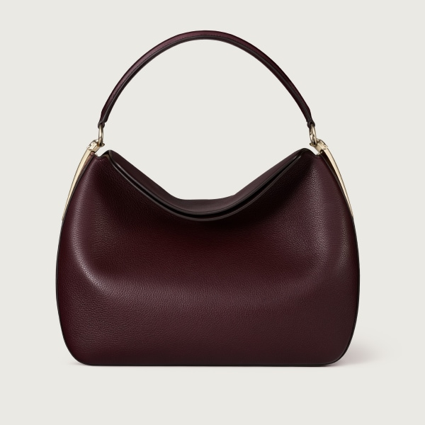 Medium model hobo bag, Panthère Double Grape grained calfskin