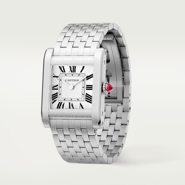 Tank Normale watch Large model, hand-wound mechanical movement, platinum