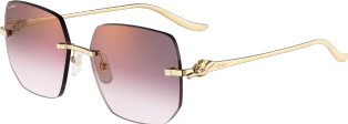 Panthère de Cartier sunglasses Smooth golden-finish metal, purple lenses