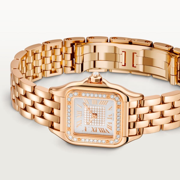 Panthère de Cartier watch, small model Small model, quartz, rose gold, diamonds