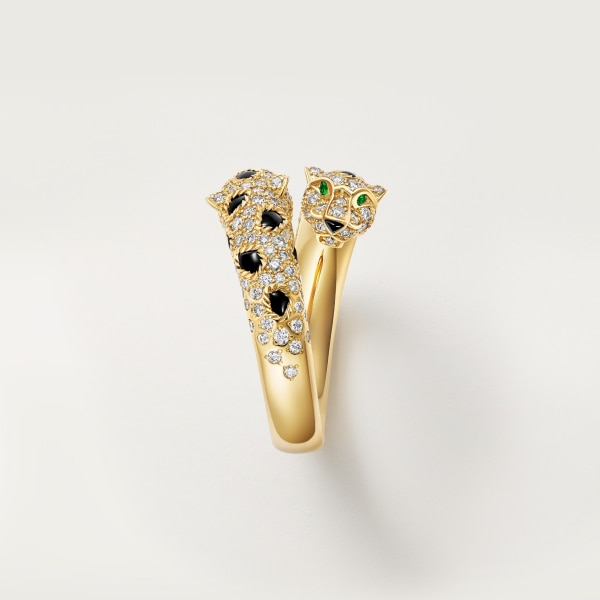 Panthère de Cartier ring Yellow gold, diamonds, onyx, emeralds