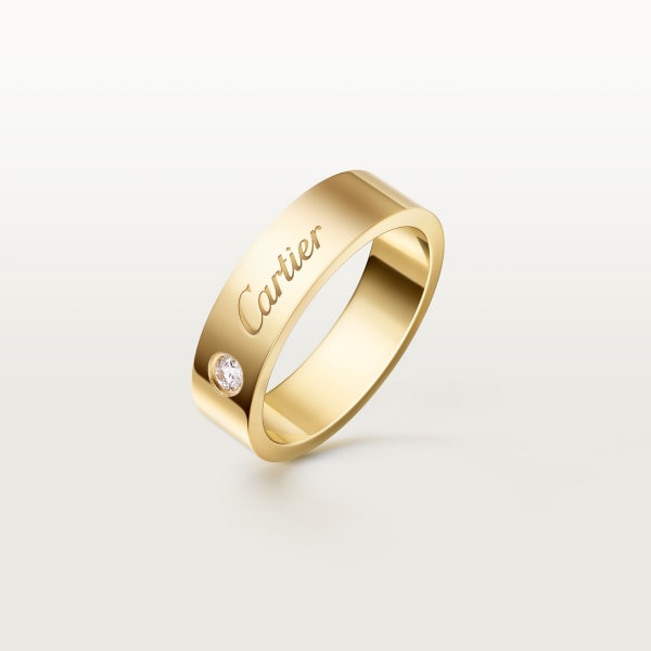 C de Cartier wedding ring, 5 mm width, 1 diamond Yellow gold, diamond