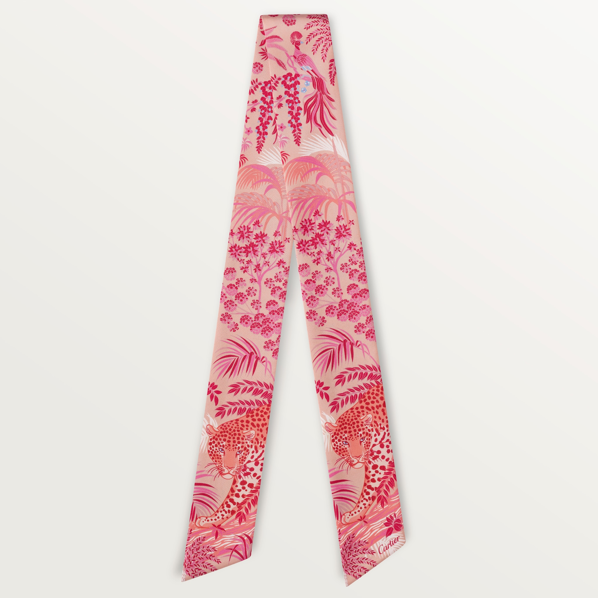 Fauna and flora headbandPink silk twill