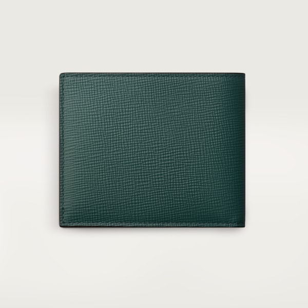 Cartier Losange Small Leather Goods, Card holder Pine green grained calfskin, palladium finish and pine green enamel
