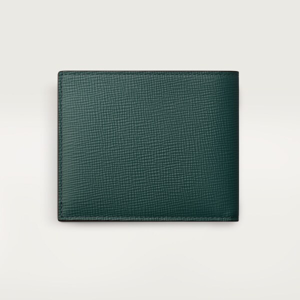 Cartier Losange系列小皮具，卡片夹 松绿色粒面小牛皮，镀钯饰面和松绿色珐琅