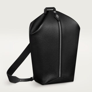 Cartier Losange系列双肩背包 黑色粒纹小牛皮，镀钯饰面，珐琅