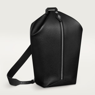 Cartier Losange系列肩背包 黑色粒纹小牛皮，镀钯饰面，珐琅