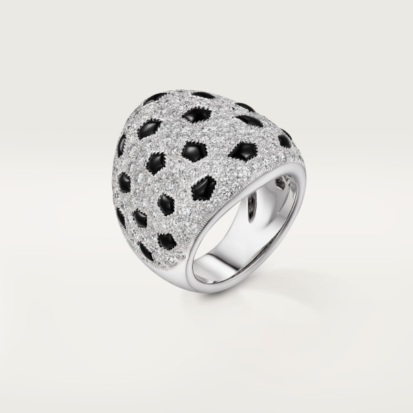 Panthère de Cartier ring, paved White gold, onyx, diamonds
