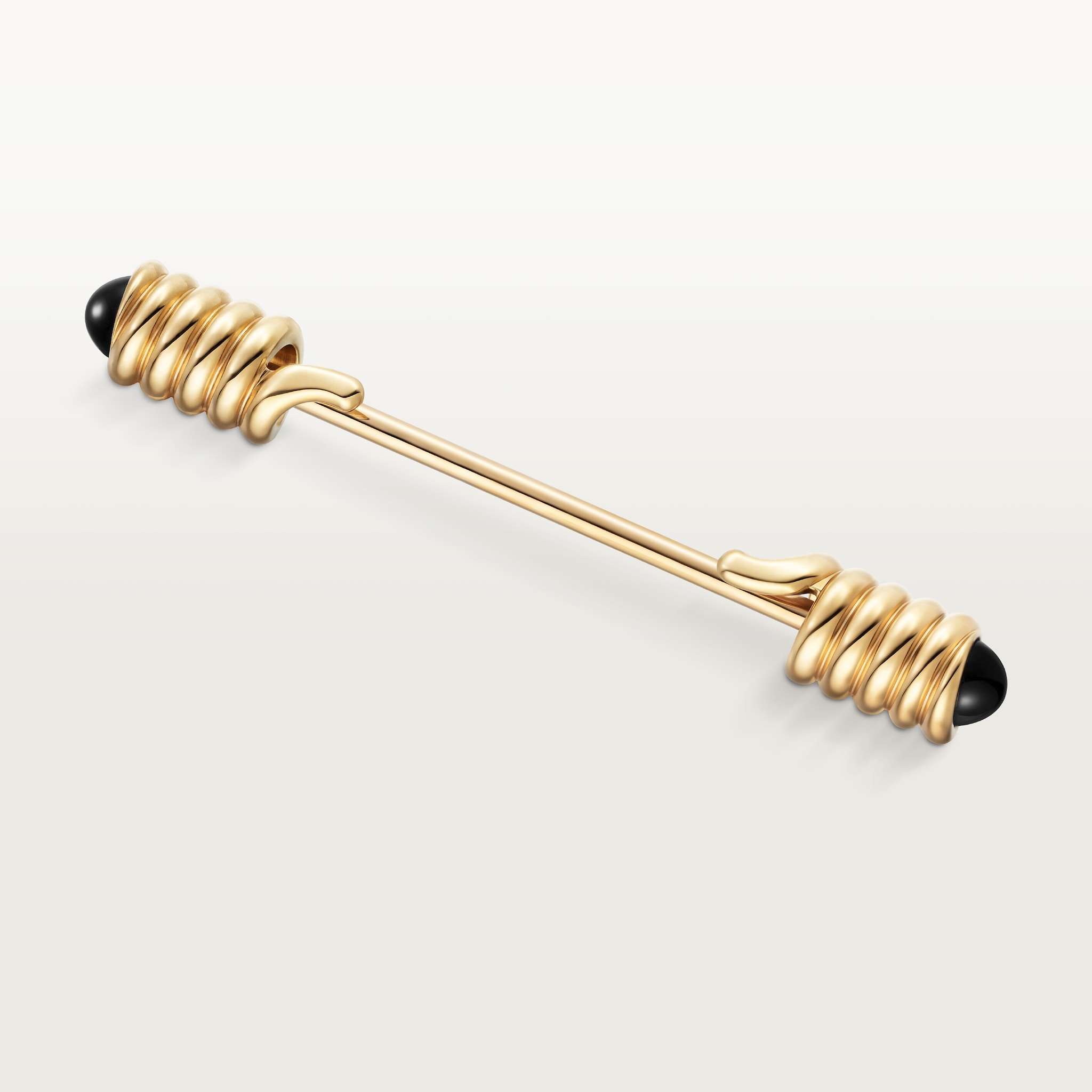Tie pin with spring motif Yellow gold, onyx