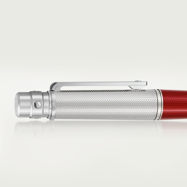 Santos de Cartier pen Large model, red lacquer, palladium finish