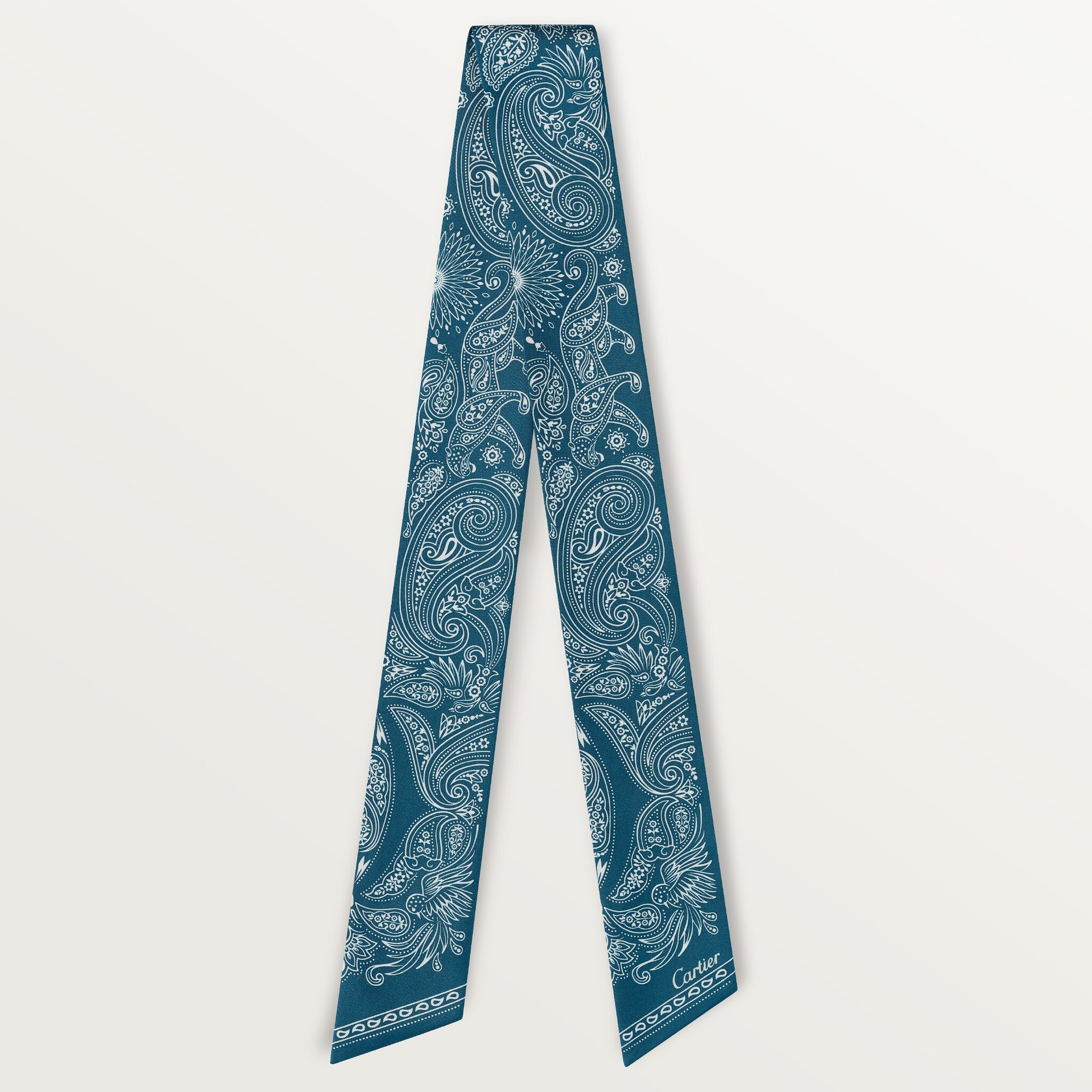 Scarf Blue silk twill