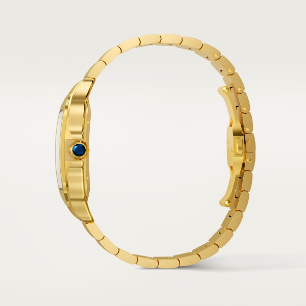Santos de Cartier腕表 大号表款，自动上链机械机芯，黄金，可替换式金属表链与皮革表带