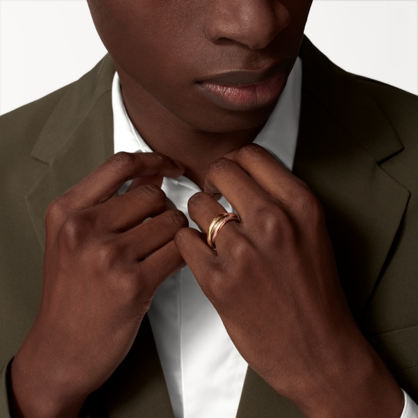 Trinity ring, classic model, 5 diamonds White gold, yellow gold, rose gold, diamonds