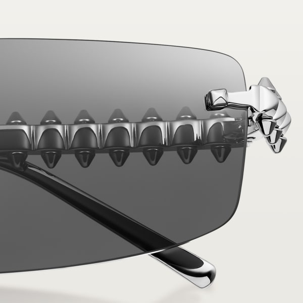 Clash de Cartier Sunglasses Smooth platinum-finish metal, grey lenses