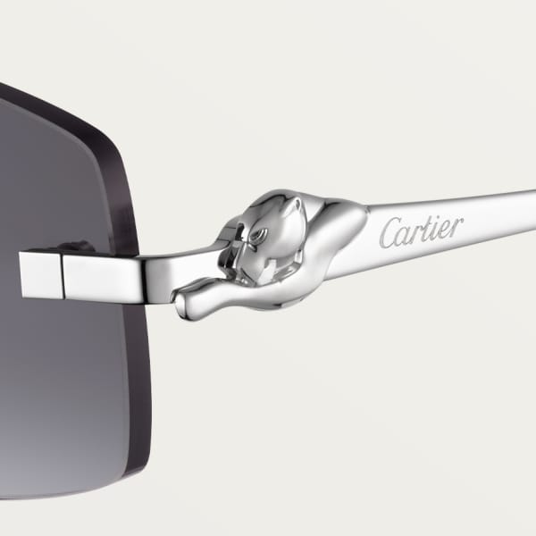 Panthère de Cartier, Sunglasses Smooth platinum-finish metal, grey gradient lenses