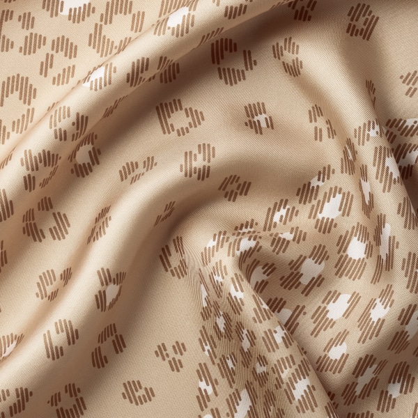 90 scarf, Panthere dots Cord beige silk twill