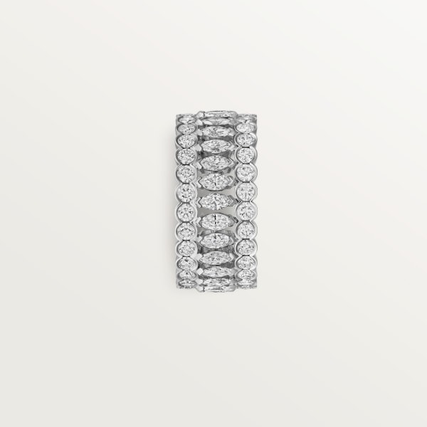 Broderie de Cartier ring, triple row, diamonds White gold, diamonds