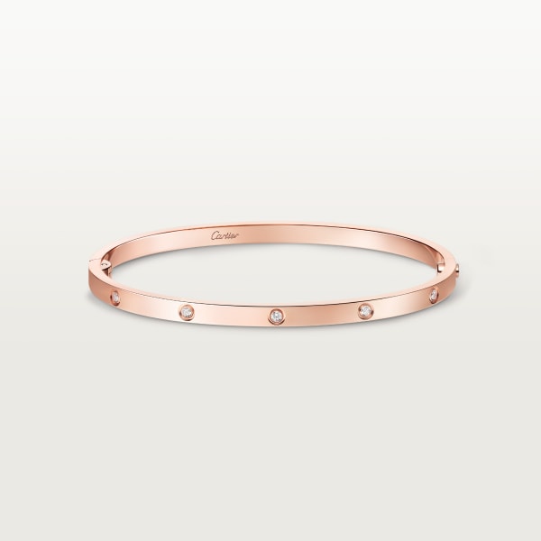 Love bracelet, small model, 10 diamonds Rose gold, diamonds