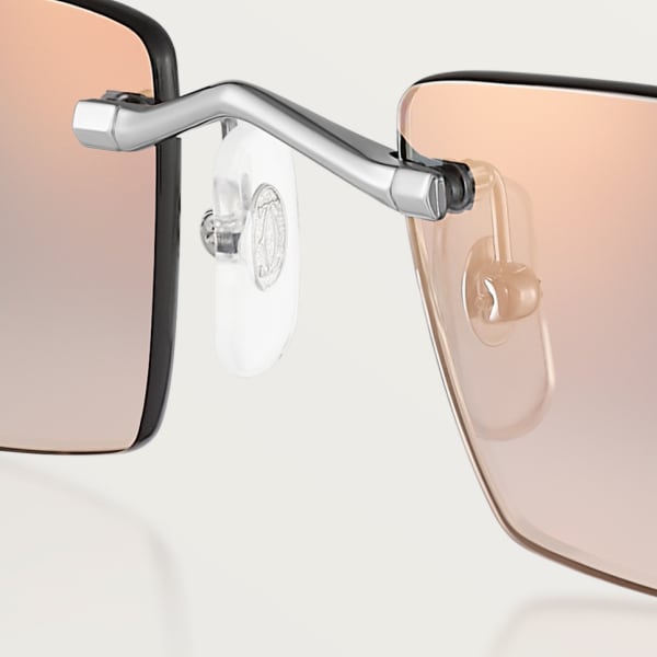 Panthère de Cartier Sunglasses Smooth platinum-finish metal, grey and brown gradient lenses