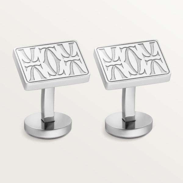 Double C de Cartier cufflinks Sterling silver, palladium finish.