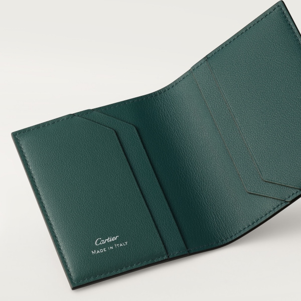 Four-credit card holder, Panthère de Cartier Pine green embossed calfskin, palladium finish