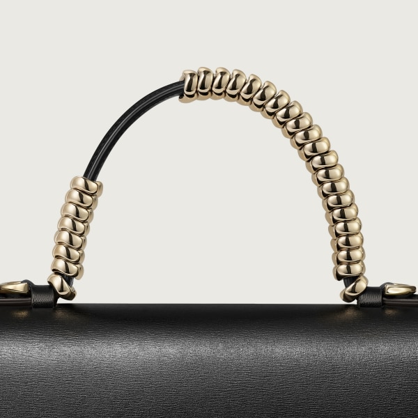 Small bag, Panthère C Grained black calfskin, animated grip, gold finish